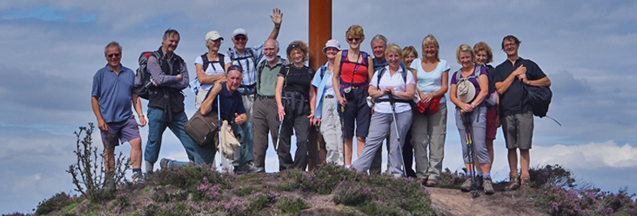 Leven Walking Club at Danby Beacon (North York Moors)/from a photo by Arnold Underwood/Aug 21st 2011