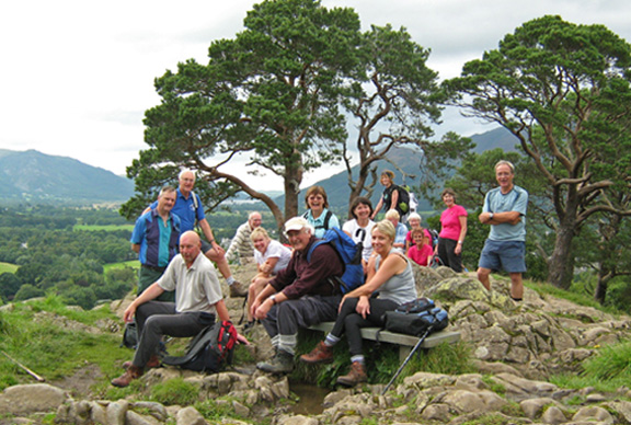 Hornsea Walking club on Castlehead Crag, Keswick/Photo by Arnold Underwood/6th Aug 2008