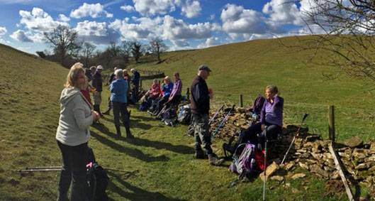 Coffee break near Silpho/from a photo by Julie England/March 2018