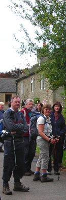Leven Walking Club in Abney village/from a photo by Jyl Midgley/Sept 2007