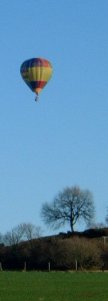 Hot-air balloon over Leavening/from a photo by Arnold Underwood/Nov 2003