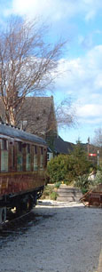 The train now standing at Cloughton Station ...is accommodation for holidaymakers!/from a photo by Arnold Underwood, April 2004