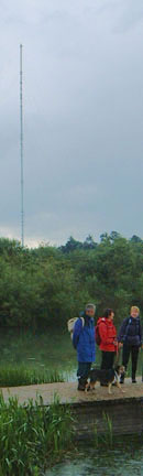 Donington Lake with Belmont Transmitter in background/from a photo by Arnold Underwood/June 2004