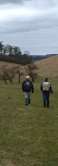 Walking down Great Dugdale/from a photo by Arnold Underwood/March 2006