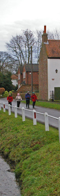 Walking through Ellerker village/from a photo by Arnold Underwood, Jan 2009