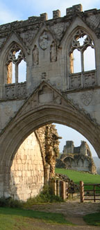 The entrance to the ruins of Kirkham Abbey /from a photo by Arnold Underwood/Oct 2004