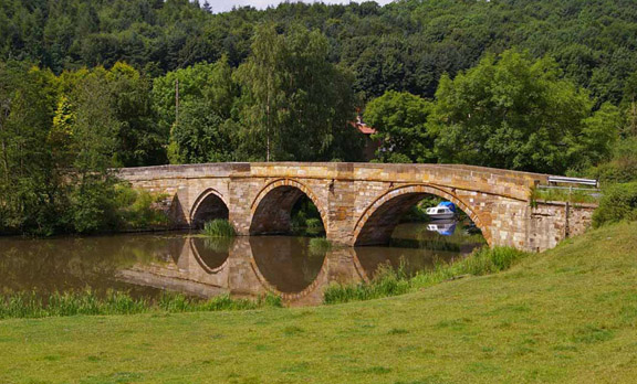 Kirkham Bridge over the River Derwent/photo by Arnold Underwood, July 2009