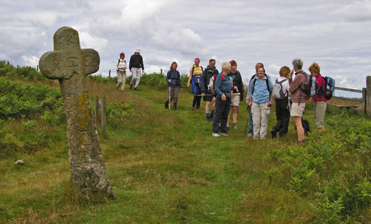 Members of Leven Walking Club at Malo Cross/photo by Arnold Underwood,July 2008