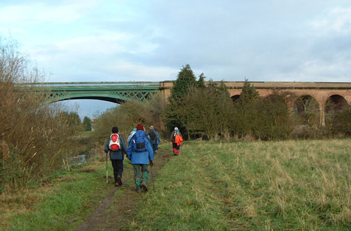 The impressive former railway viaduct over the River Derwent at Stamford Bridge Abbey/Photo by Arnold Underwood/Nov 2005